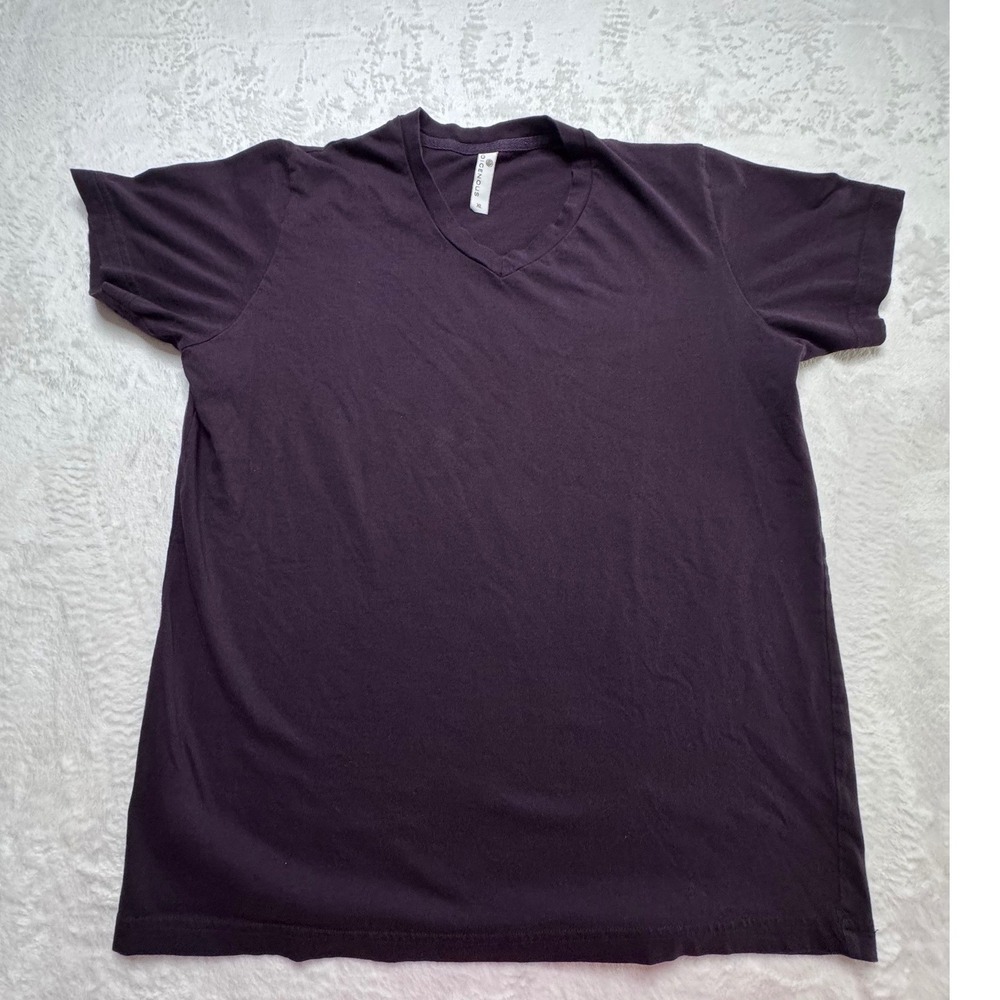 Indigenous Organic + Fair Trade W XL Purple V-Neck T-Shirt Cotton Basic Tee